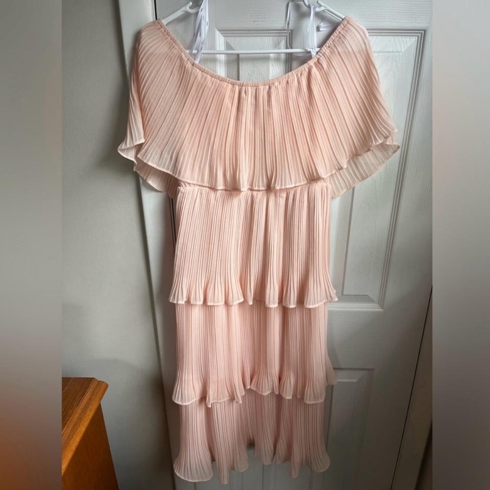 Lulu's Pink Ruffled Tiered Midi Sundress - Picture 3 of 4